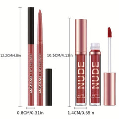 Matte Lip Gloss & Liner Set Non-Sticky Cup Long-Lasting Makeup