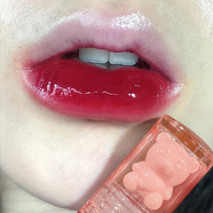 6 Colors Bear Mirror Lip Gloss Hydrating Long-Lasting Lip Glaze