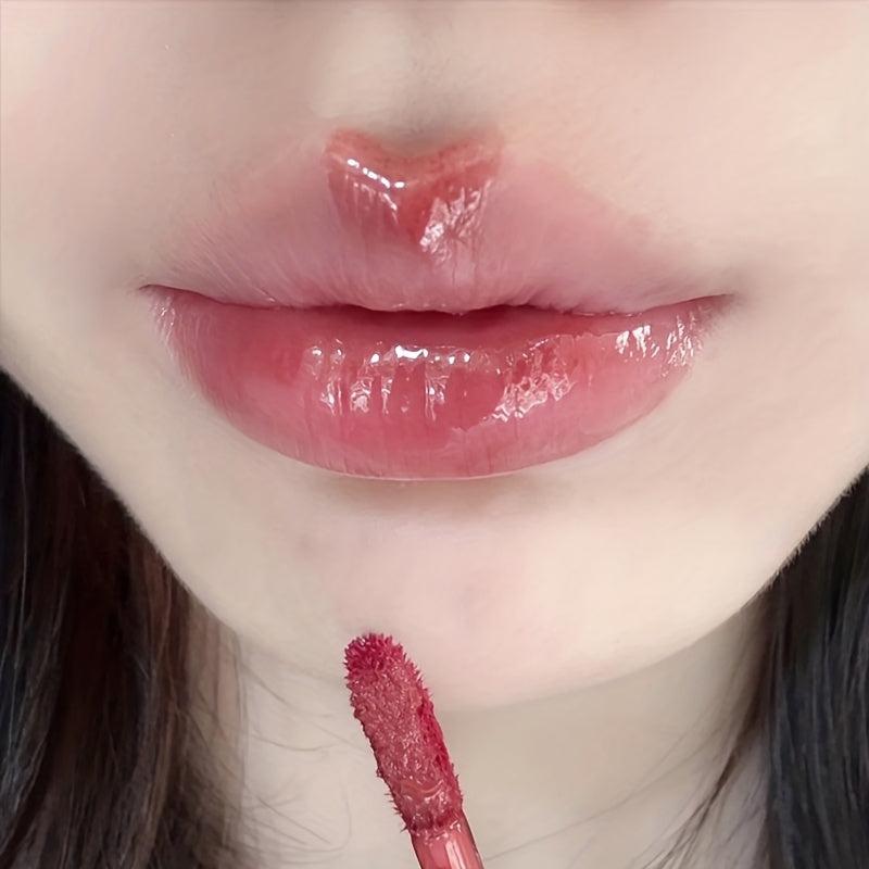 6 Colors Bear Mirror Lip Gloss Hydrating Long-Lasting Lip Glaze