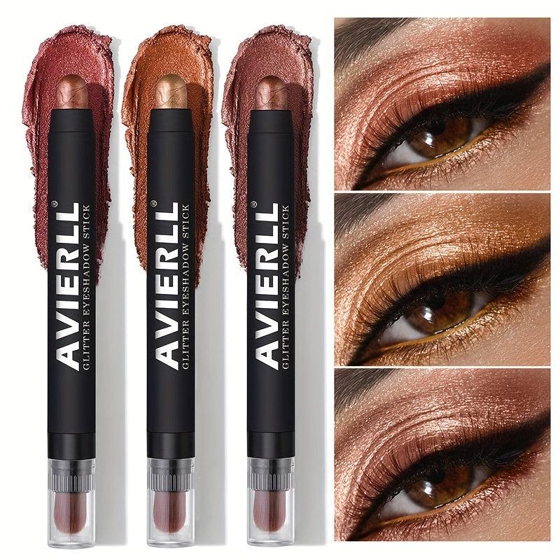 Metallic Eyeshadow Stick Set Waterproof Smudge Proof Eye Stick Makeup