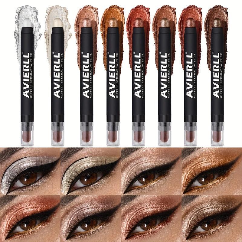 Metallic Eyeshadow Stick Set Waterproof Smudge Proof Eye Stick Makeup