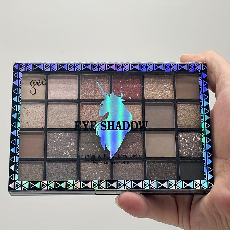 24-Color Eyeshadow Palette Brown Matte Pearly Finish
