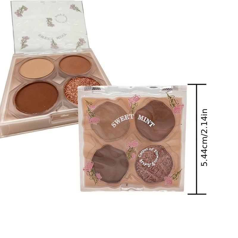 Waterproof 4 Eyeshadow Palette Matte Shimmer Finish Long Lasting