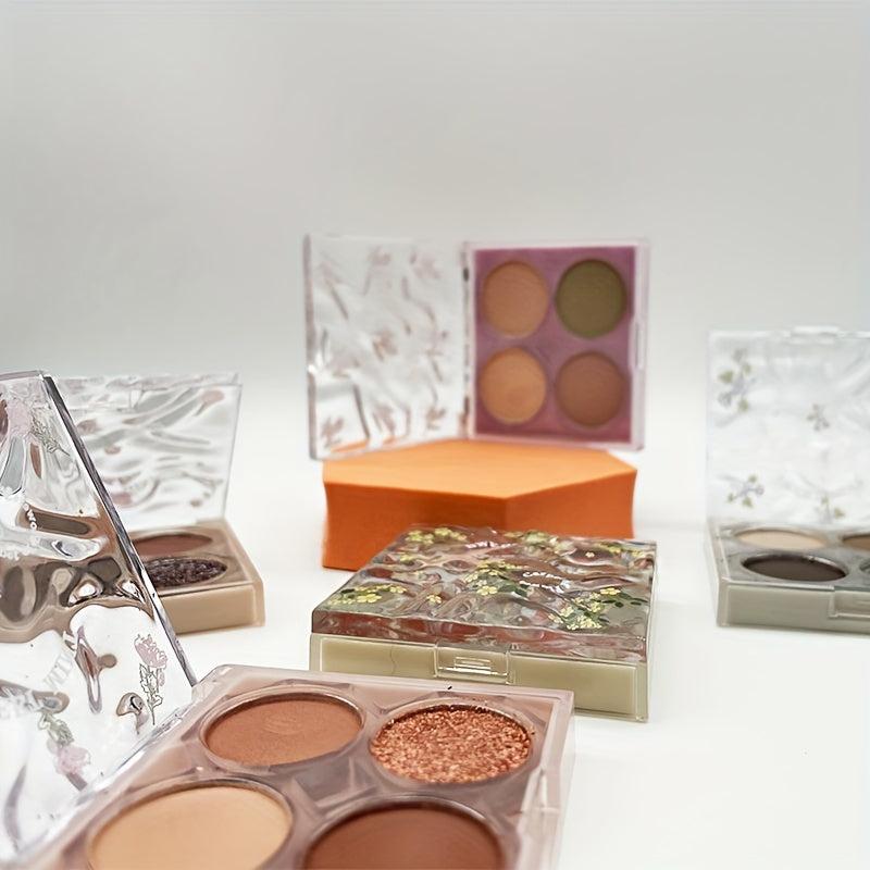 Waterproof 4 Eyeshadow Palette Matte Shimmer Finish Long Lasting