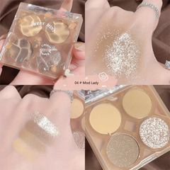 Waterproof 4 Eyeshadow Palette Matte Shimmer Finish Long Lasting
