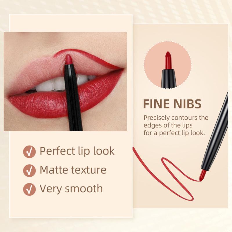 12 Pcs Matte Lip Liner Set - Long Lasting Nude Lipstick Waterproof Retouch