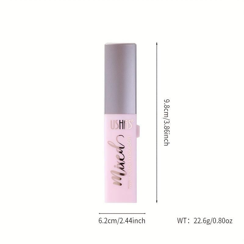 Two Tone Eyeshadow Stick Waterproof Long Lasting Eye Makeup Brown Red Tone
