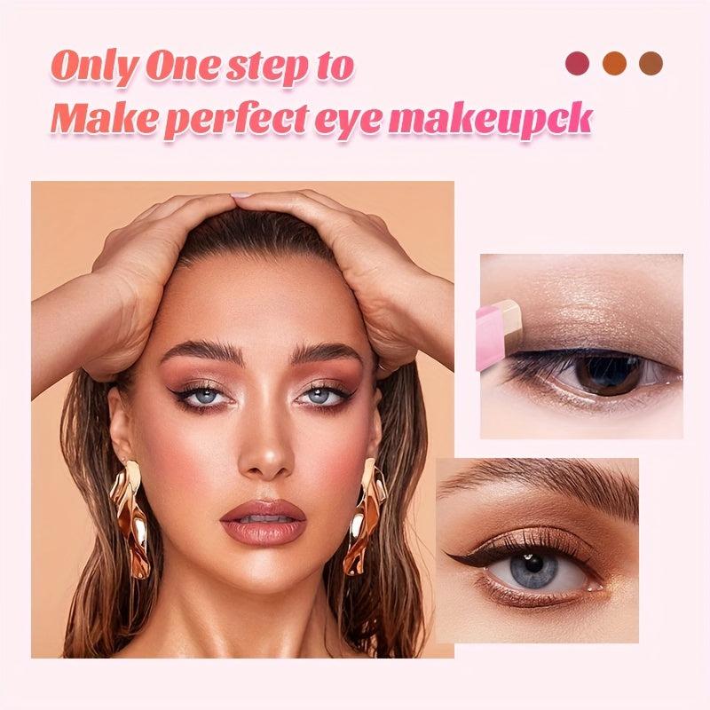 Two Tone Eyeshadow Stick Waterproof Long Lasting Eye Makeup Brown Red Tone