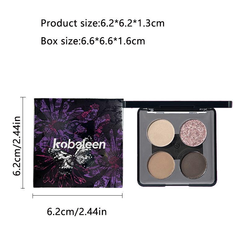 Butterfly 4 Colors Eyeshadow Palette Matte Pearly Glitter Smoky Highlight Makeup