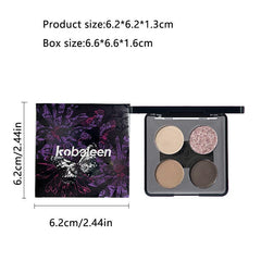 Butterfly 4 Colors Eyeshadow Palette Matte Pearly Glitter Smoky Highlight Makeup