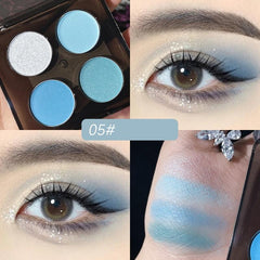 Butterfly 4 Colors Eyeshadow Palette Matte Pearly Glitter Smoky Highlight Makeup