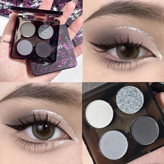 Butterfly 4 Colors Eyeshadow Palette Matte Pearly Glitter Smoky Highlight Makeup