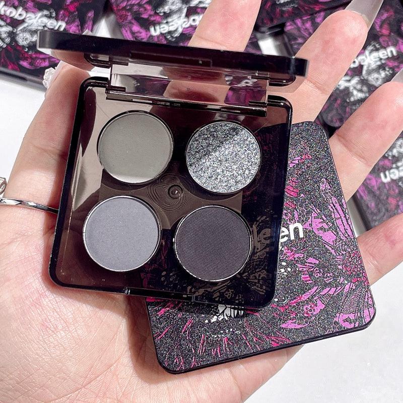 Butterfly 4 Colors Eyeshadow Palette Matte Pearly Glitter Smoky Highlight Makeup