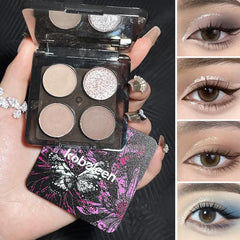 Butterfly 4 Colors Eyeshadow Palette Matte Pearly Glitter Smoky Highlight Makeup