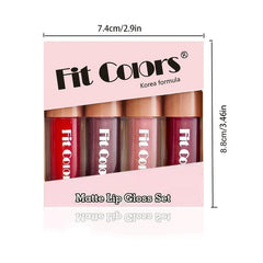 4 Pack Velvet Lip Gloss Set Diamond Shine Non Fading Glaze