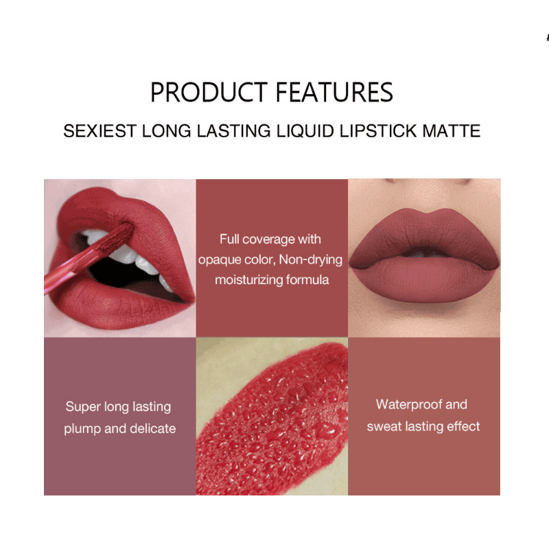 6 Colors Nude Lip Gloss Non-stick Cup Lip Glaze Dark Lipstick