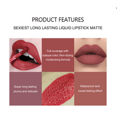 6 Colors Nude Lip Gloss Non-stick Cup Lip Glaze Dark Lipstick