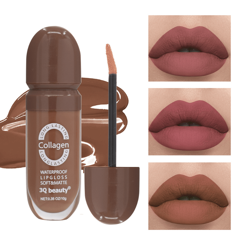 6 Colors Nude Lip Gloss Non-stick Cup Lip Glaze Dark Lipstick