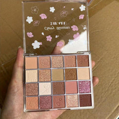 20 Colors Eyeshadow Palette Matte Pearly Finish Earth Milk Tea Sakura