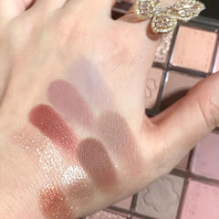 20 Colors Eyeshadow Palette Matte Pearly Finish Earth Milk Tea Sakura