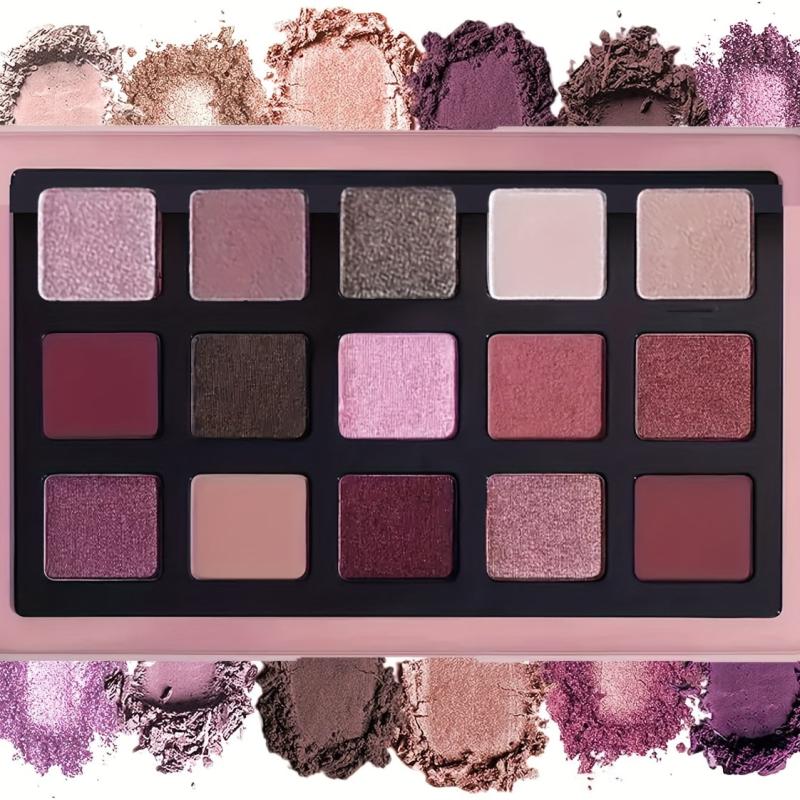 15 Colors Purple Eyeshadow 10 Brushes Set Eye Makeup
