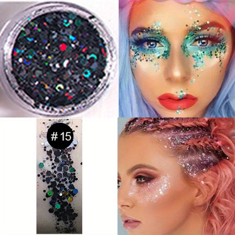 8 Colors Holographic Glitter Set for Nails Body Face Sparkling Resin Art