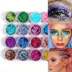 8 Colors Holographic Glitter Set for Nails Body Face Sparkling Resin Art