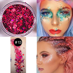 8 Colors Holographic Glitter Set for Nails Body Face Sparkling Resin Art