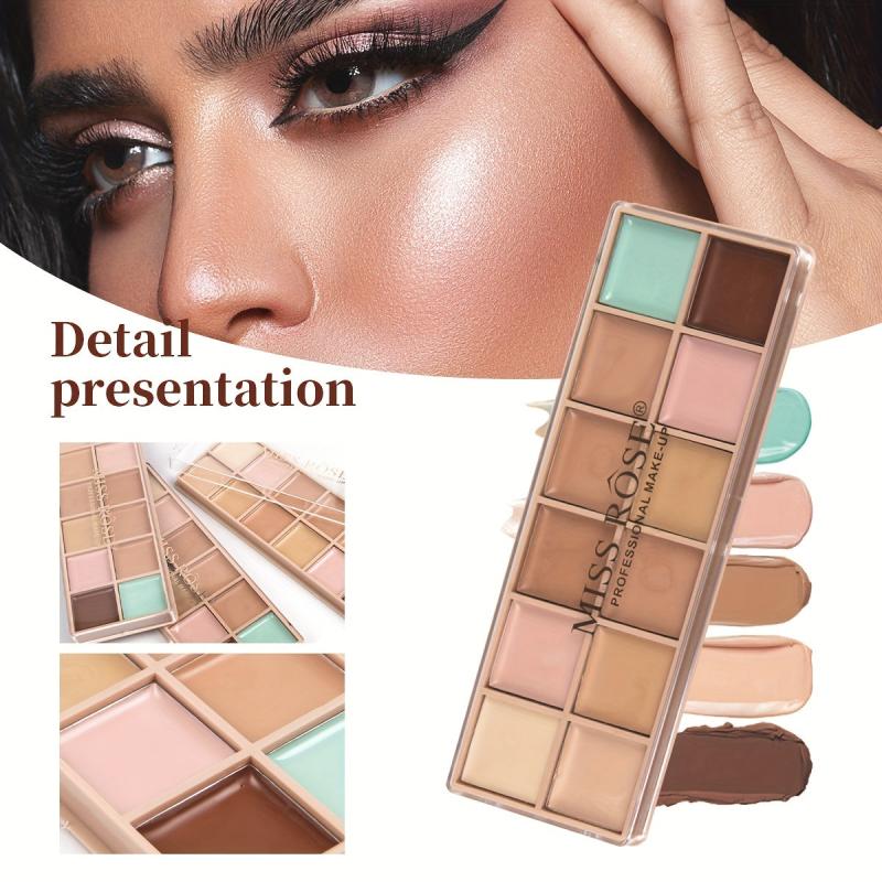 12-Color Waterproof Concealer Palette for Even Skin Tone