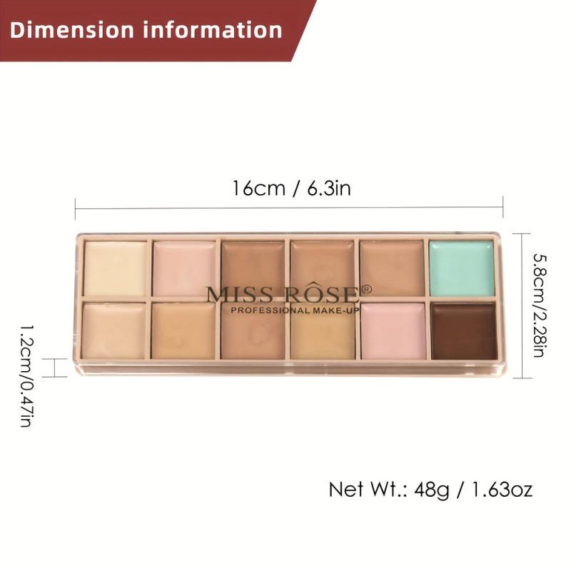 12-Color Waterproof Concealer Palette for Even Skin Tone