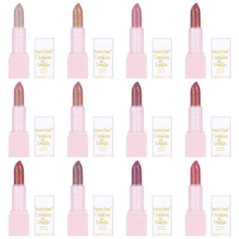 12-Piece Glitter Lipstick Set Hydrating Lip Gloss
