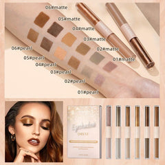 6pcs Liquid Eyeshadow Set Pearly Matte Double Ended Eyeshadow