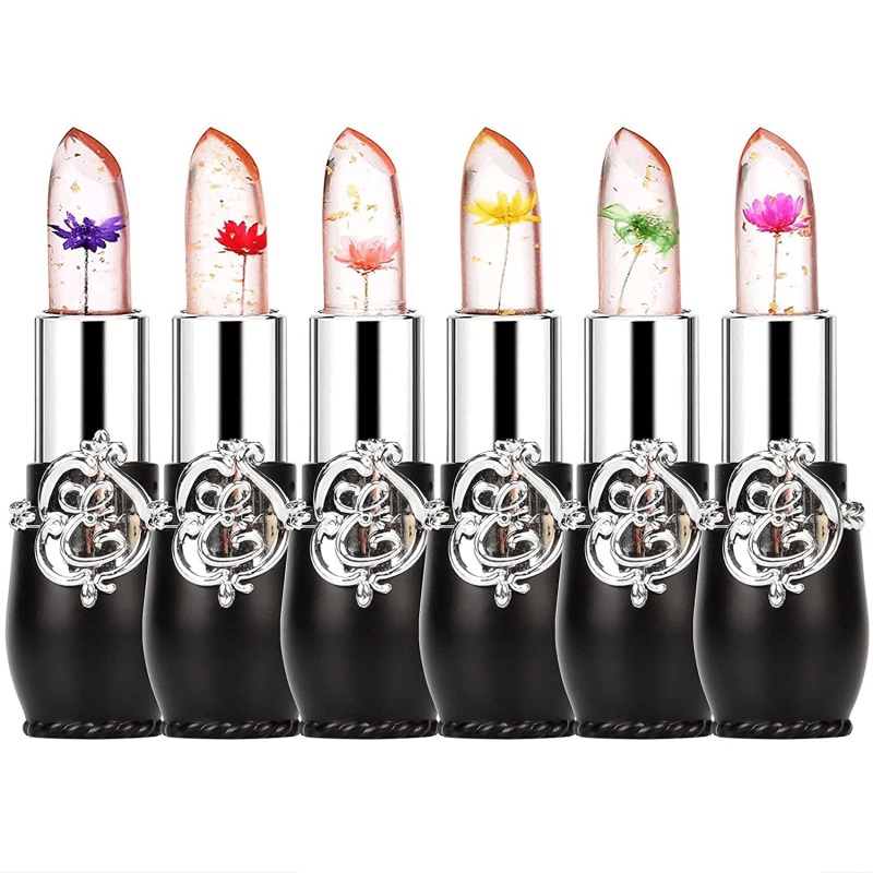 6pcs Temperature Changing Lipstick Long Lasting Peach Lip Balm