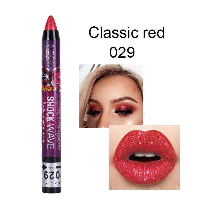 2-in-1 Waterproof Eyeshadow & Lip Pen, 16 Colors, Smudge Proof, Shimmer Stick