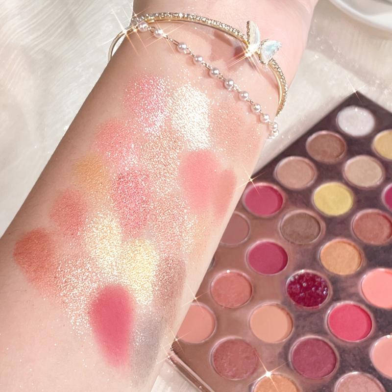 35-Pan Glitter Sequin Eyeshadow Palette, High Pigmented Makeup