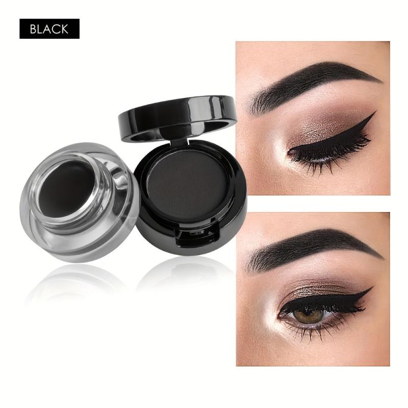 2-in-1 Eyebrow Powder & Eyeliner Set, Waterproof & Durable, Brown