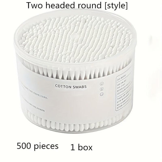 100-500pcs Disposable Double Thick Cotton Swabs for Ears & Makeup