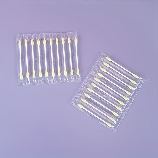 20pcs Disposable Cotton Swabs Individually Wrapped Round & Pointed Tip