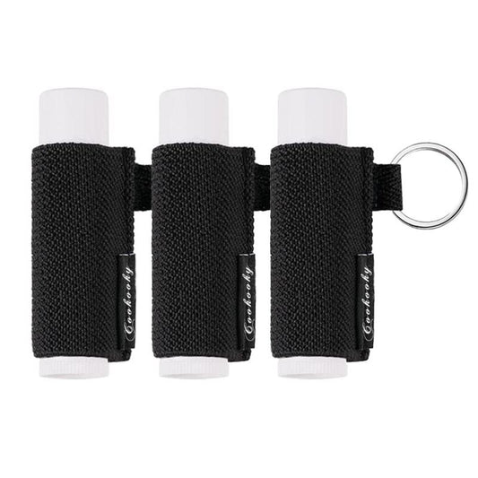 3 Pc Lip Balm Holder Keychain Clip Tight Knit Elastic Lipbalm Keychain