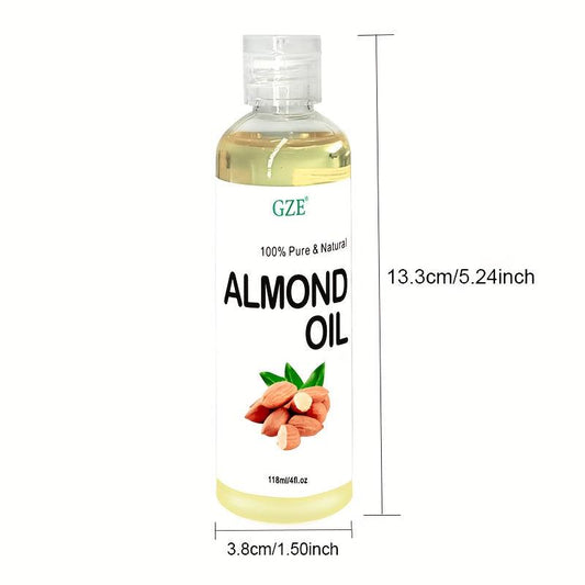 118ml Natural Almond Oil for Hair & Skin, 100% Pure & Cold Pressed