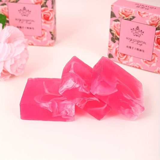 Double Sided Facial Brush + Rose Essential Soap