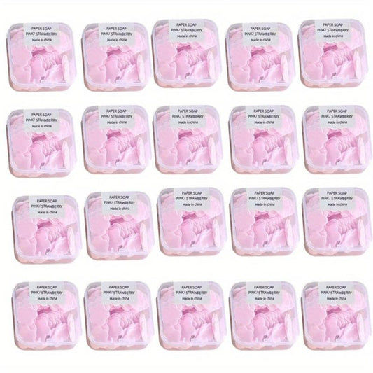 20pcs Flower Hand Soap Flakes Sheets Portable Disposable Scented Bath Slice