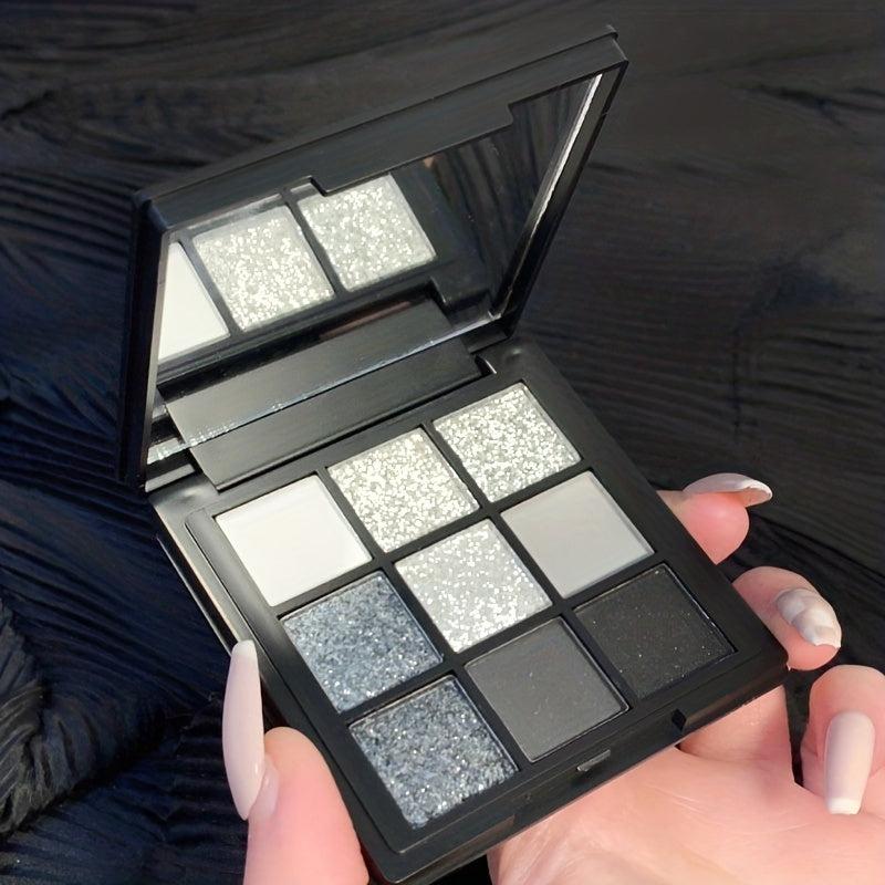 9-Color Smokey Eyeshadow Palette Matte Glitter Sequin Finish Makeup