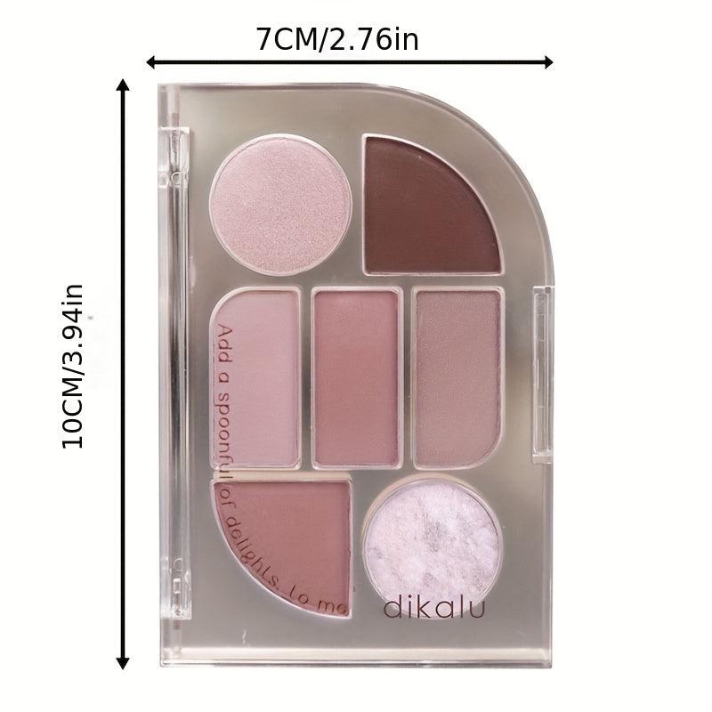 7 Colors Matte Pearly Finish Eyeshadow Palette Earth Tones Daily Makeup
