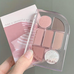 7 Colors Matte Pearly Finish Eyeshadow Palette Earth Tones Daily Makeup