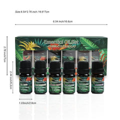 6 pack 10ml Natural Essential Oil Gift Set for Aromatherapy