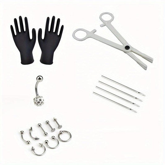16pcs Set Disposable Piercing Jewelry Tool Sets
