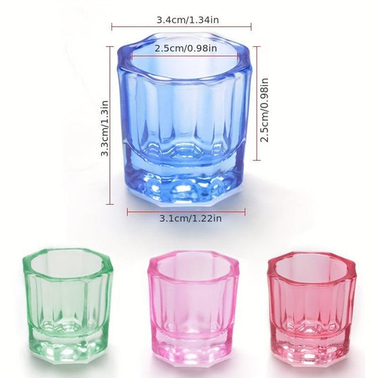 Colorful Octagonal Crystal Cup Mixing Cup Nail Enhancement Tools