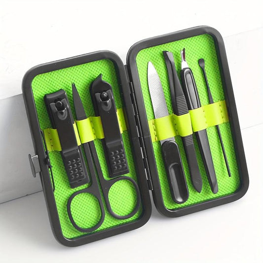 7-Piece Manicure Set Nail Clipper with Built-in File - Travel Grooming Tools Kit