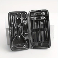 19 pcs Professional Stainless Steel Manicure Pedicure Set Nail Clippers Cutters